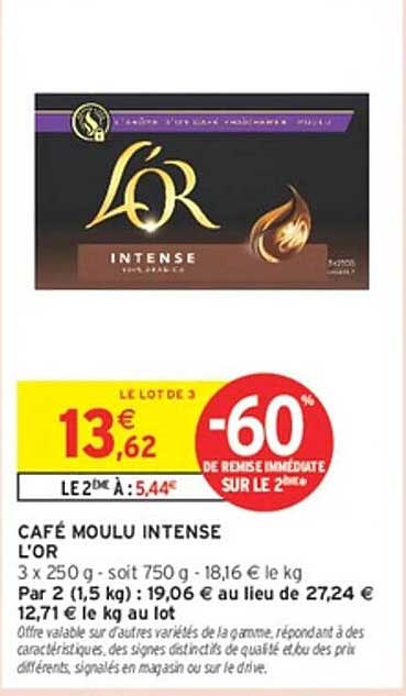 CAFÉ MOULU INTENSE L'OR