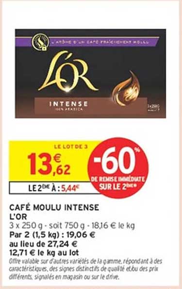CAFÉ MOULU INTENSE L'OR