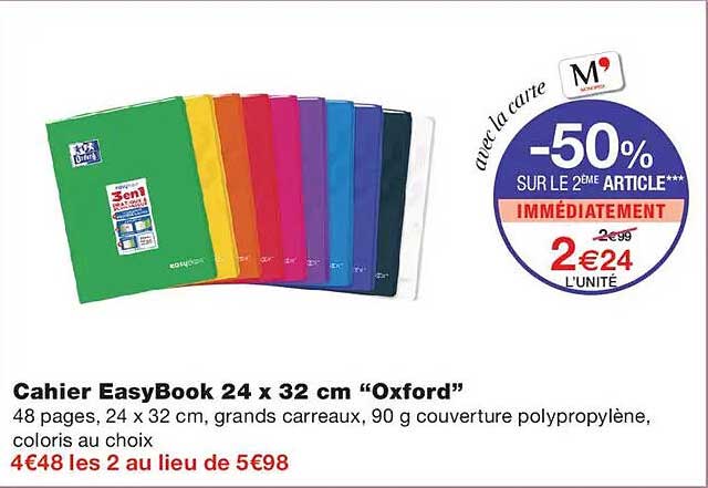 Cahier EasyBook 24 x 32 cm “Oxford”