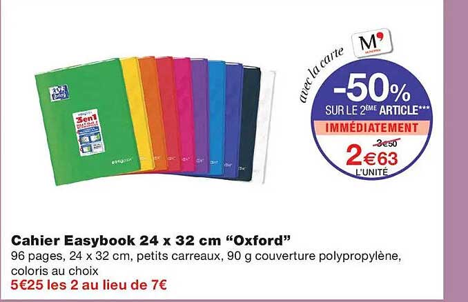Cahier Easybook 24 x 32 cm “Oxford”