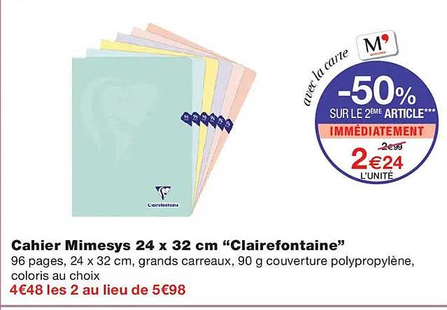 Cahier Mimesys 24 x 32 cm “Clairefontaine”