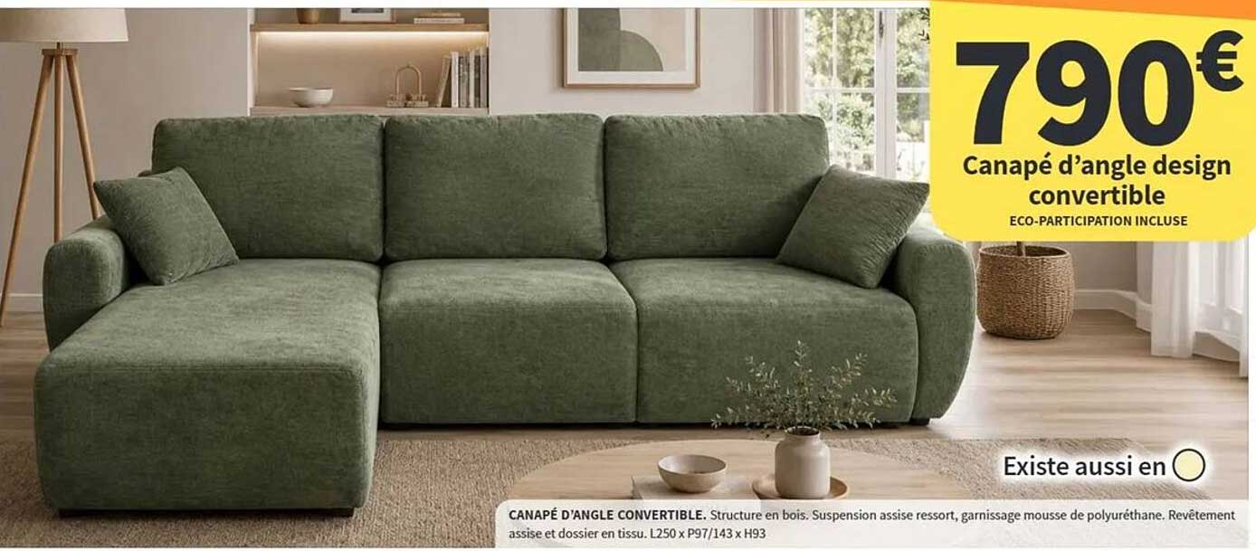 Canapé d’angle design convertible