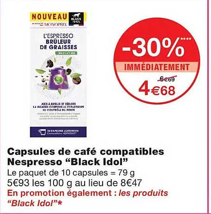Capsules de café compatibles Nespresso “Black Idol”