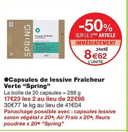 Capsules de lessive Fraîcheur Verte “Spring”