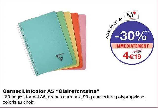 Carnet Linicolor A5 “Clairefontaine”