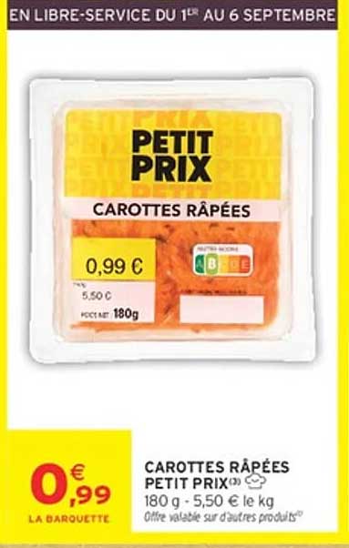 CAROTTES RÂPÉES PETIT PRIX