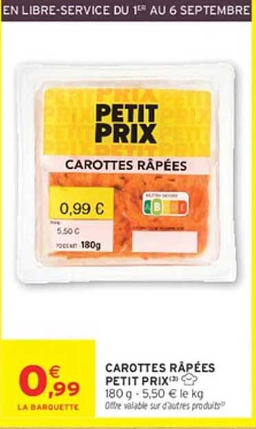 CAROTTES RÂPÉES PETIT PRIX