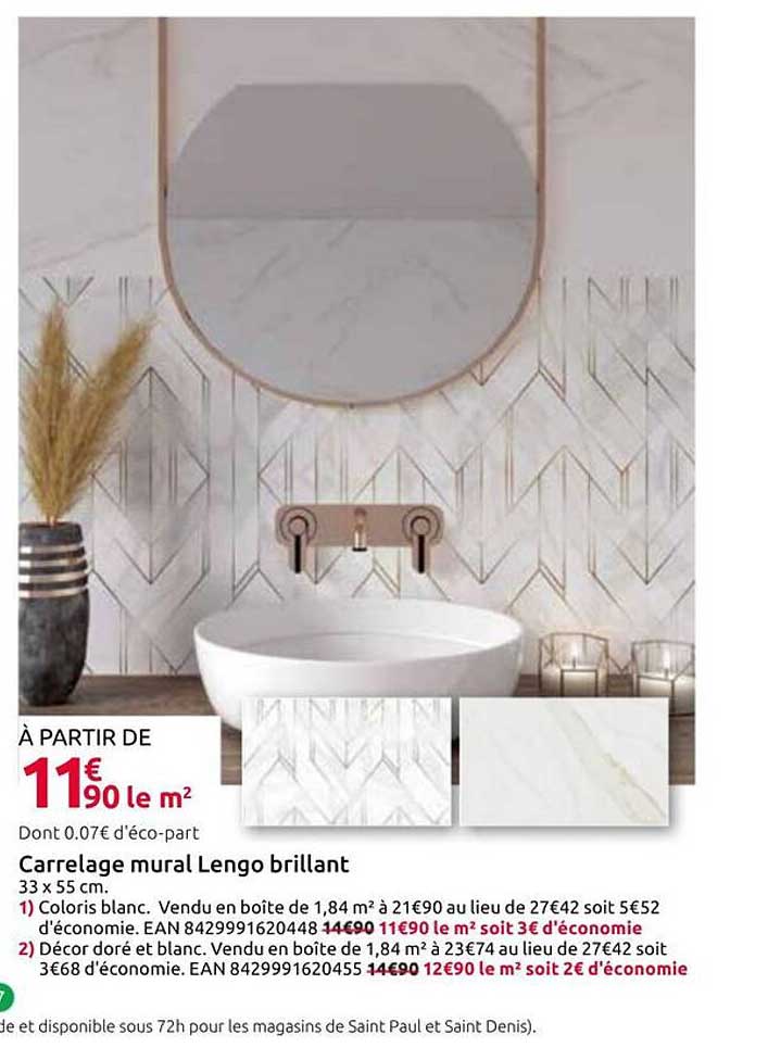 Carrelage mural Lengo brillant