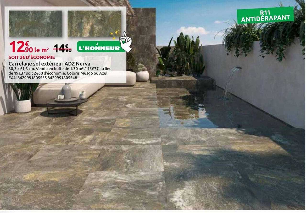 Carrelage sol extérieur ADZ Nerva
