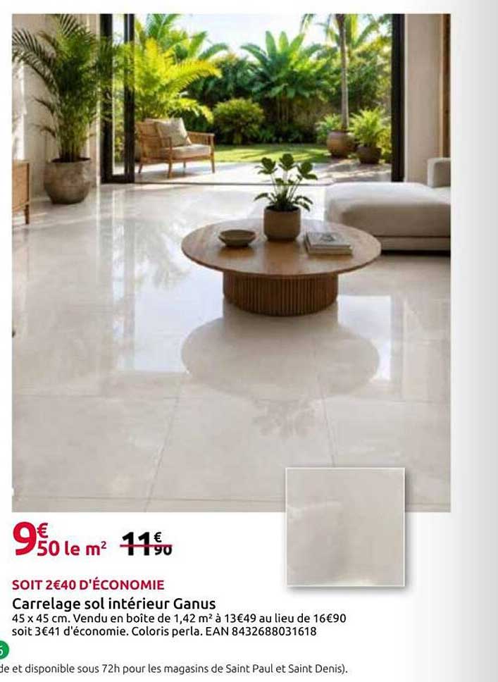Carrelage sol intérieur Ganus