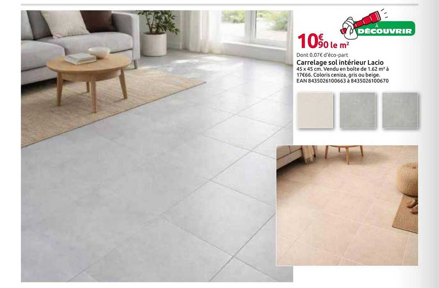 Carrelage sol intérieur Lacio