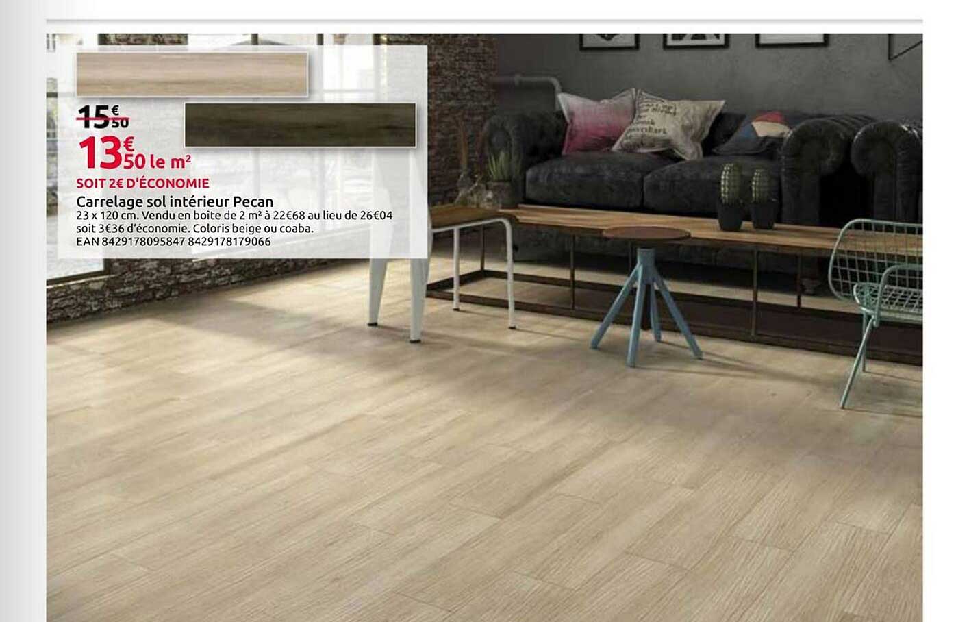 Carrelage sol intérieur Pecan