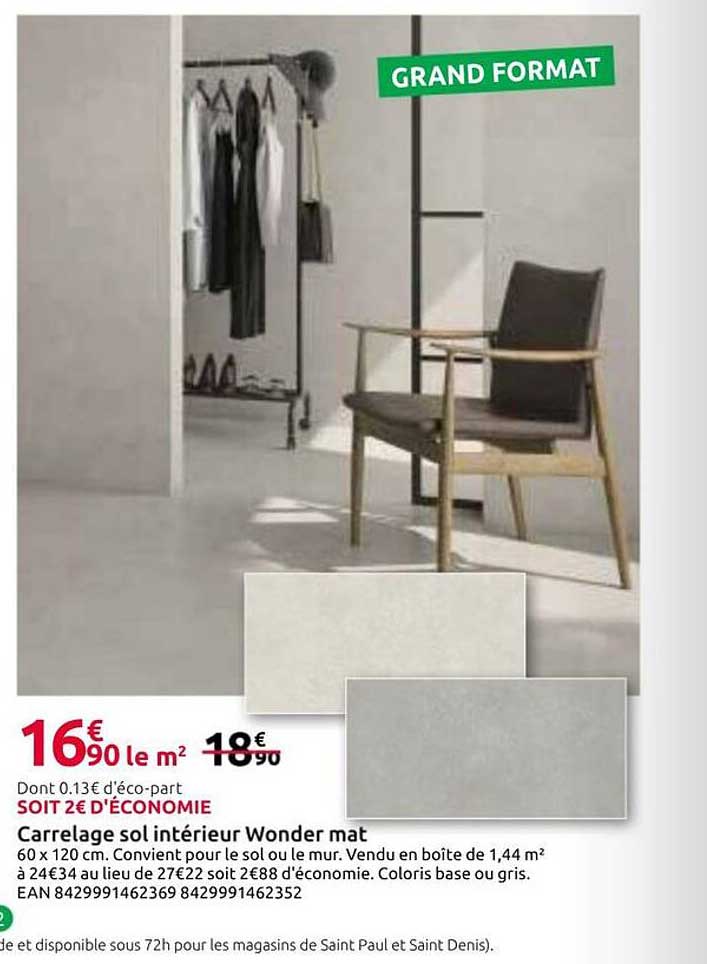 Carrelage sol intérieur Wonder mat