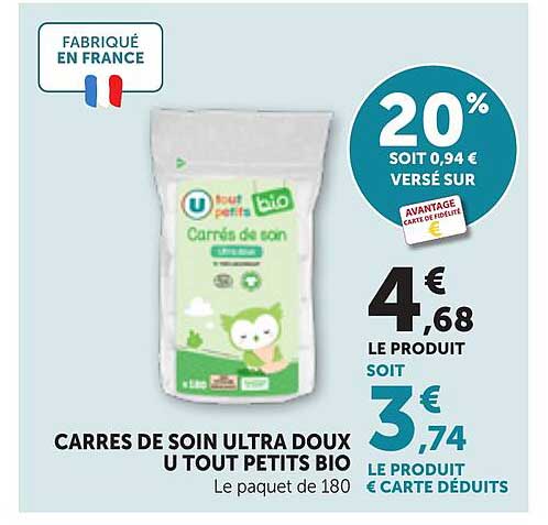 CARRES DE SOIN ULTRA DOUX U TOUT PETITS BIO