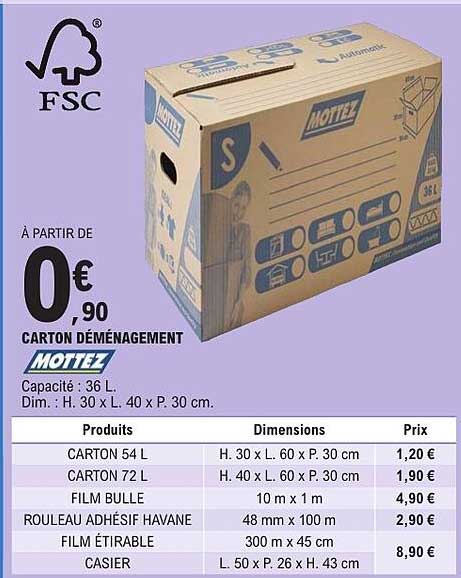 CARTON DÉMÉNAGEMENT MOTTEZ