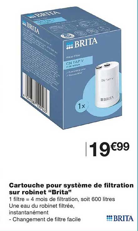 Cartouche pour système de filtration sur robinet “Brita”