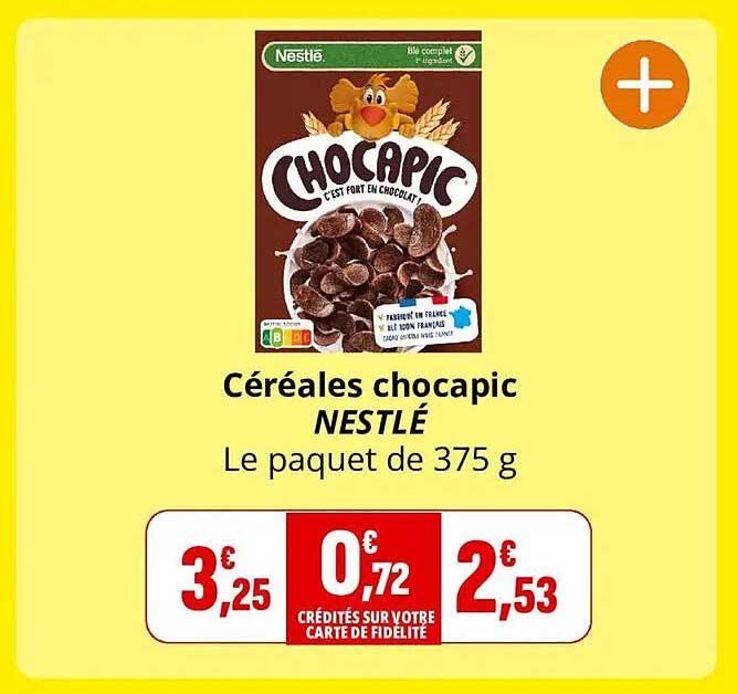Céréales chocapic NESTLÉ Le paquet de 375 g
