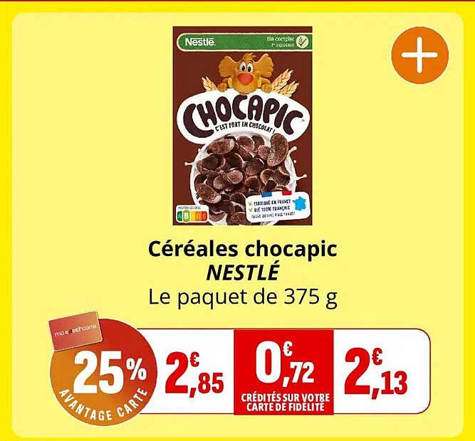 Céréales chocapic NESTLÉ Le paquet de 375 g