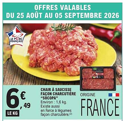 CHAIR À SAUCISSE FAÇON CHARCUTIÈRE “SOCOPA”