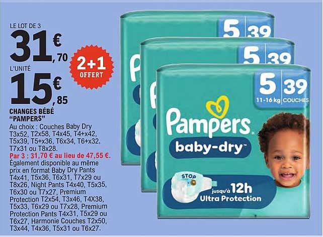 Changes bébé “Pampers”