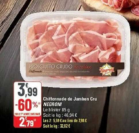 Chiffonnade de Jambon Cru NEGRONI