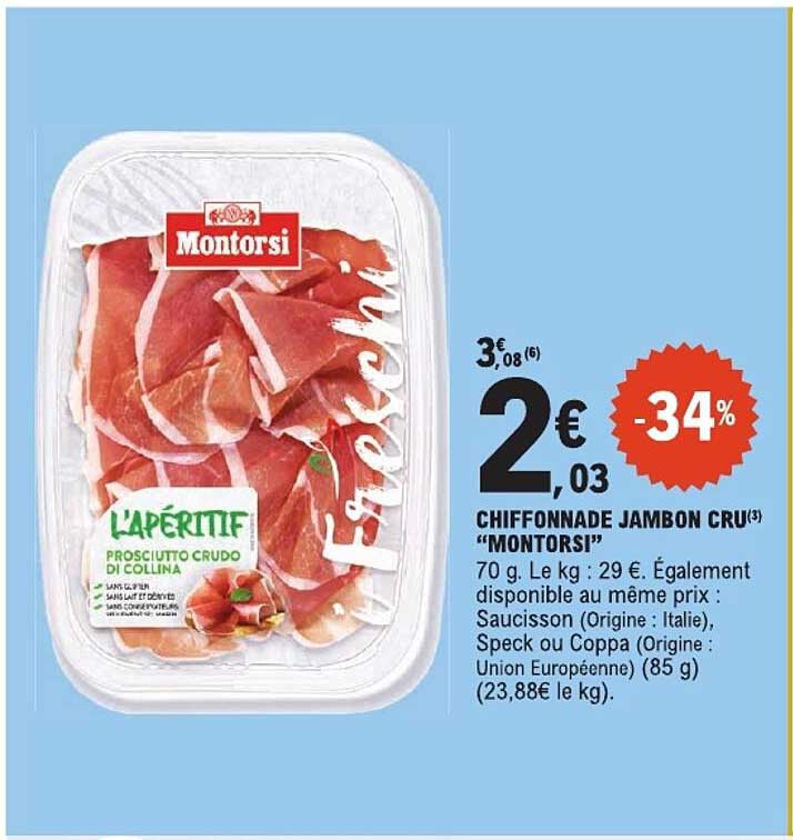 CHIFFONNADE JAMBON CRU “MONTORSI”
