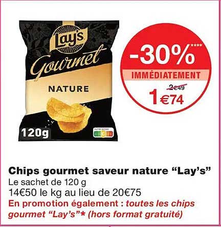 Chips gourmet saveur nature “Lay’s”