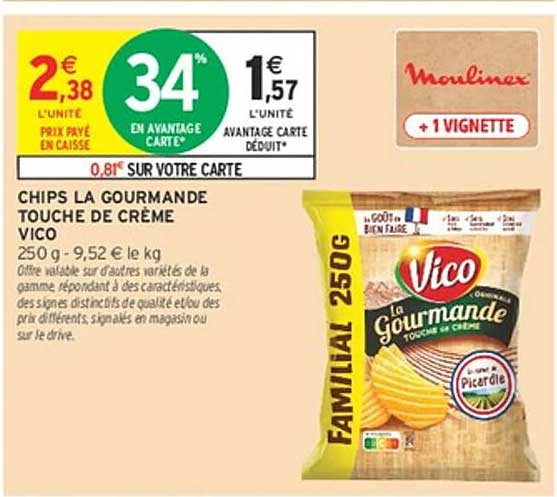 CHIPS LA GOURMANDE TOUCHE DE CRÈME VICO