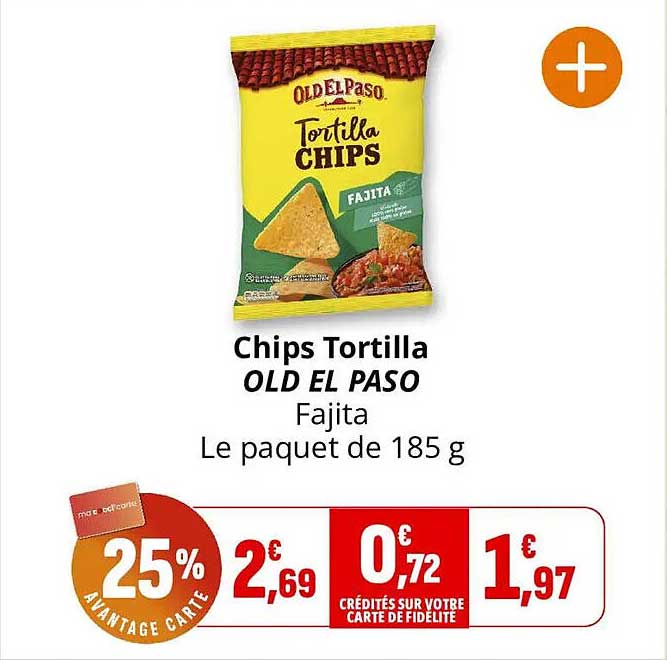 Chips Tortilla OLD EL PASO Fajita Le paquet de 185 g