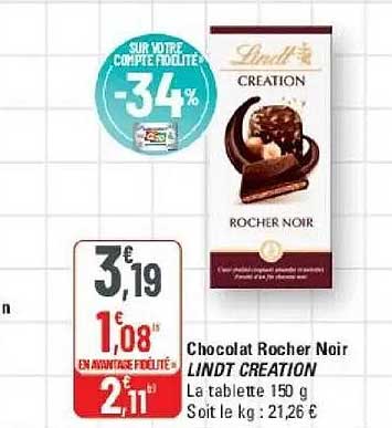 Chocolat Rocher Noir LINDT CREATION