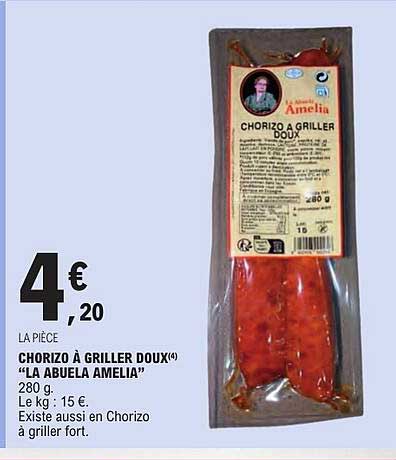 CHORIZO A GRILLER DOUX(4) "LA ABUELA AMELIA"