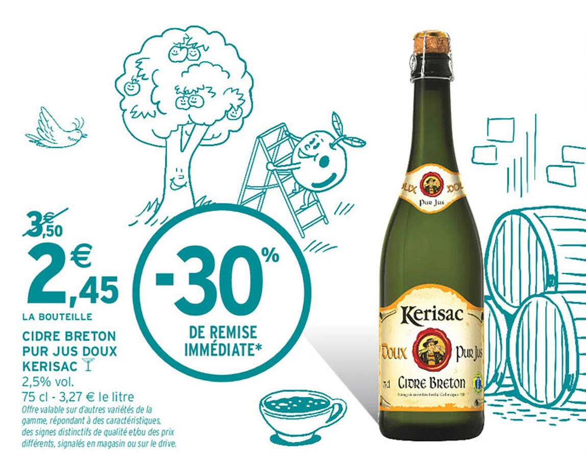 Cidre breton pur jus doux Kerisac