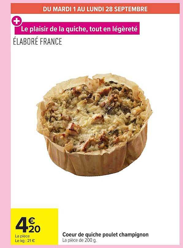 Coeur de quiche poulet champignon