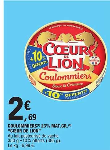 COEURS DE LION Coulommiers Doux & Crémeux