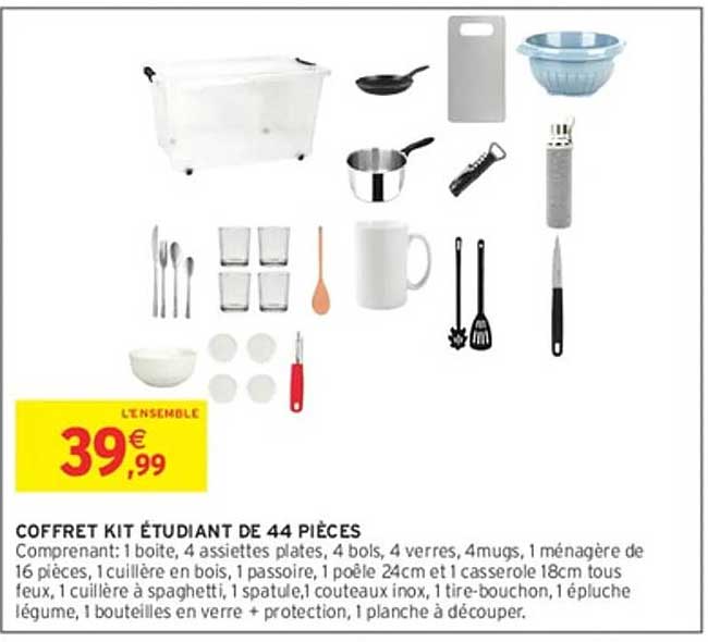 COFFRET KIT ÉTUDIANT DE 44 PIÈCES