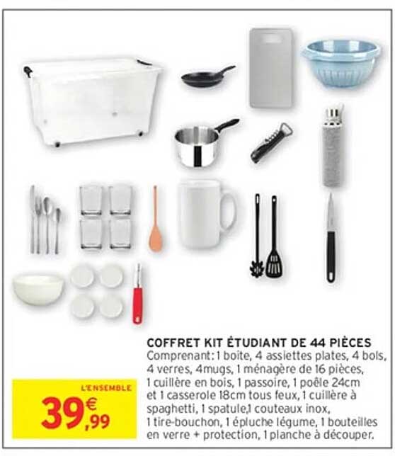 COFFRET KIT ÉTUDIANT DE 44 PIÈCES