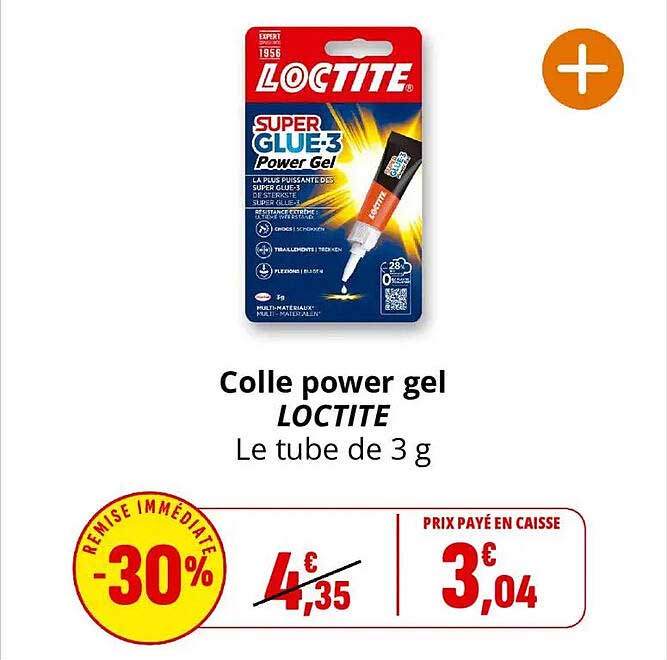 Colle power gel LOCTITE Le tube de 3 g