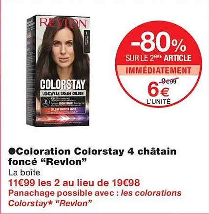 Coloration Colorstay 4 châtain foncé “Revlon”
