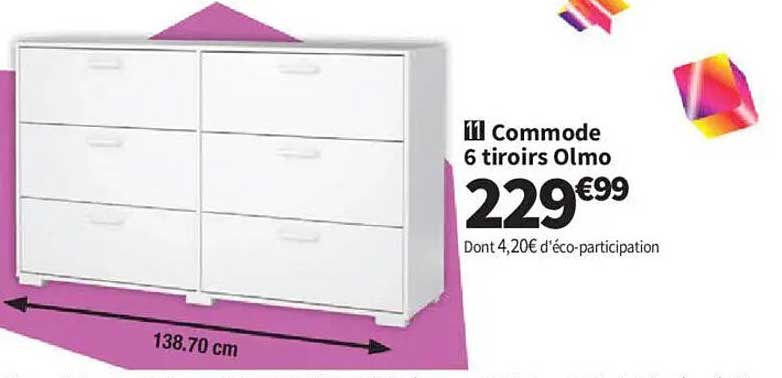 Commode 6 tiroirs Olmo