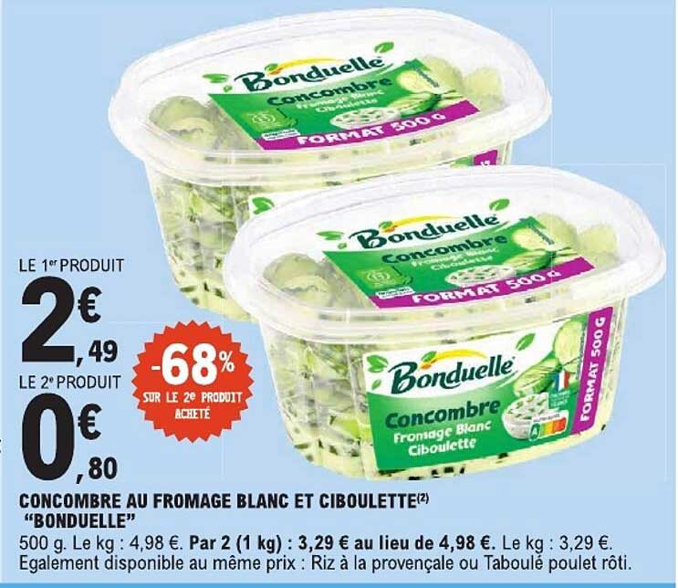 CONCOMBRE AU FROMAGE BLANC ET CIBOULETTE "BONDUELLE"