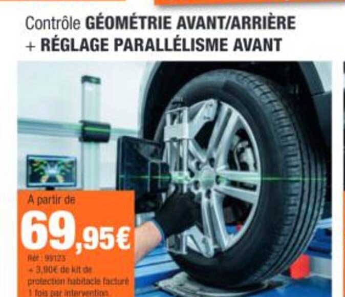 Contrôle GÉOMÉTRIE AVANT/ARRIÈRE + RÉGLAGE PARALLÉLISME AVANT