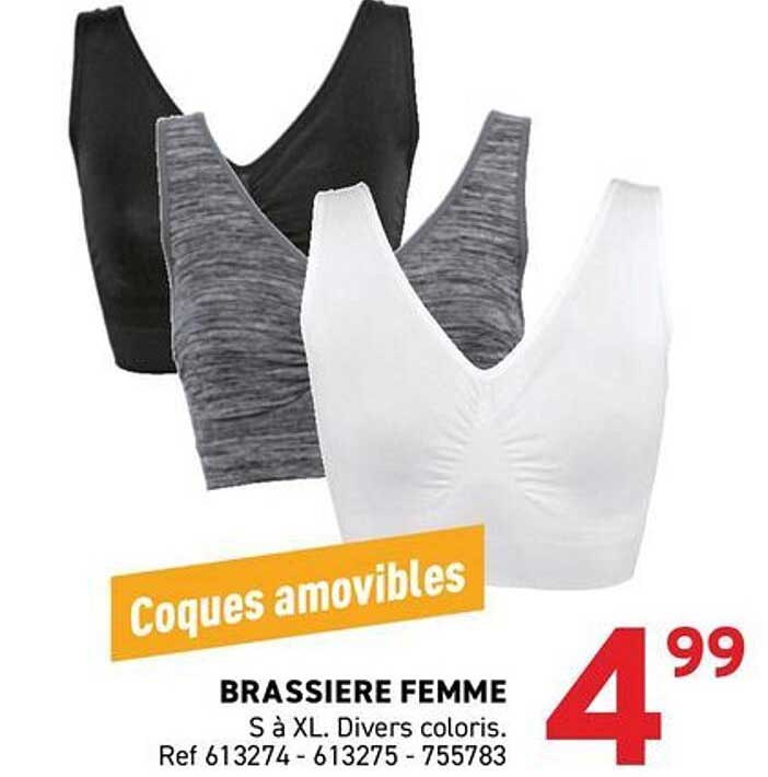 Coques amovibles BRASSIERE FEMME S à XL. Divers coloris. Ref 613274 - 613275 - 755783