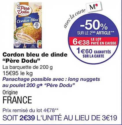 Cordon bleu de dinde “Père Dodu”