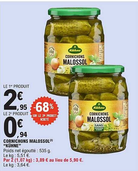 CORNICHONS MALOSSOL “KÜHNE”