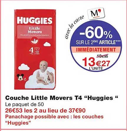 Couche Little Movers T4 “Huggies”
