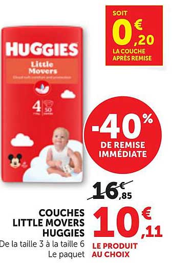COUCHES LITTLE MOVERS HUGGIES