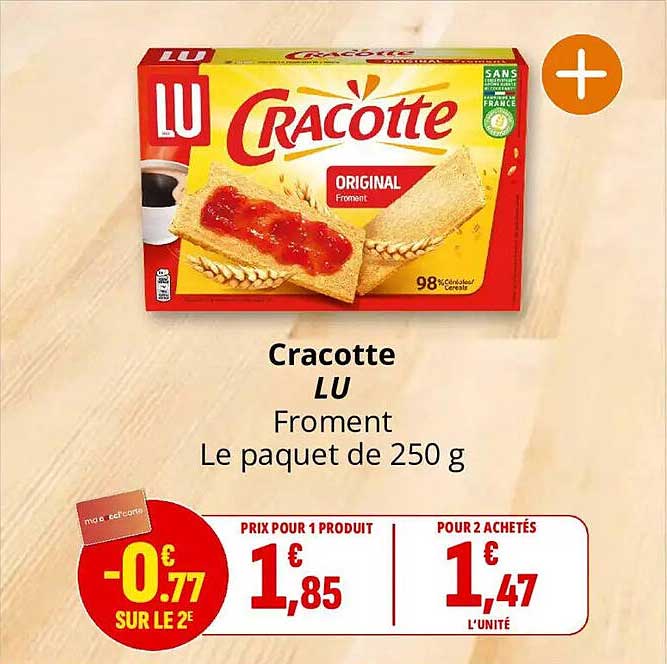 Cracotte LU Froment Le paquet de 250 g