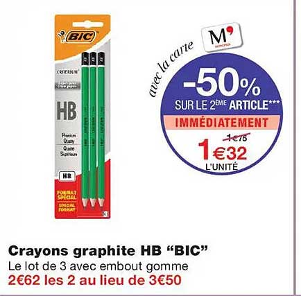 Crayons graphite HB “BIC”