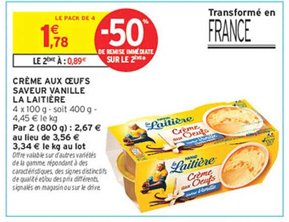 CRÈME AUX ŒUFS SAVEUR VANILLE LA LAITIÈRE