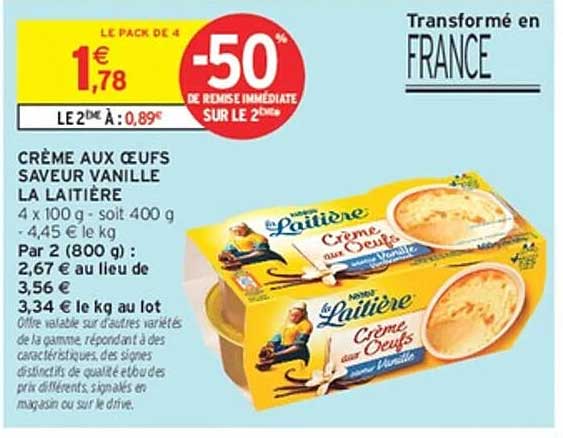 CRÈME AUX OEUFS SAVEUR VANILLE LA LAITIÈRE